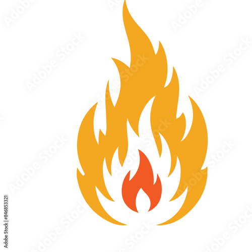 Fire Flames with Bright Orange Blazing vector
