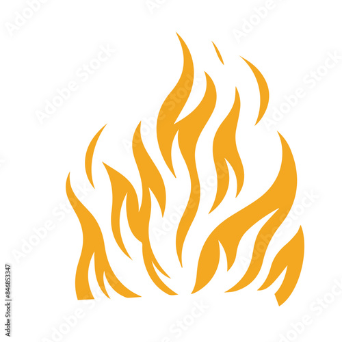 Fire Flames with Bright Orange Blazing vector
