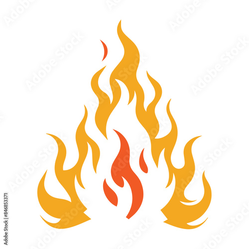 Fire Flames with Bright Orange Blazing vector