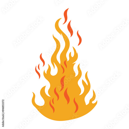 Fire Flames with Bright Orange Blazing vector