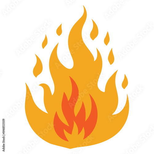 Fire Flames with Bright Orange Blazing vector