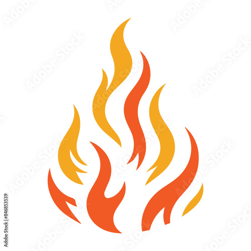 Fire Flames with Bright Orange Blazing vector