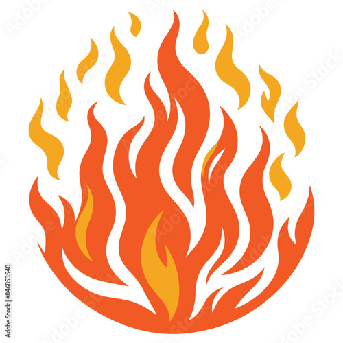Fire Flames with Bright Orange Blazing vector