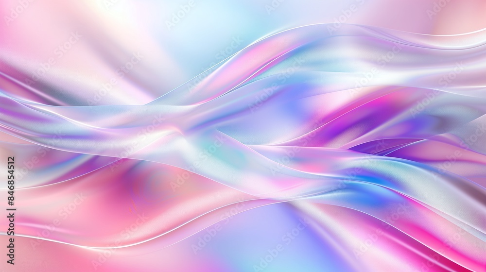 Abstract background with colorful waves and blurred shapes in pink blue purple holographic color Abstract background with colorful waves and blurred shapes in pink blue purple holographic color
