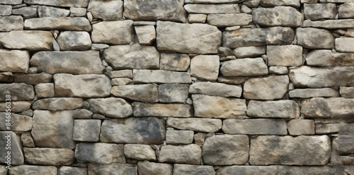 stone wall texture seamless pattern featuring large and gray rocks, with a prominent gray rock in the foreground