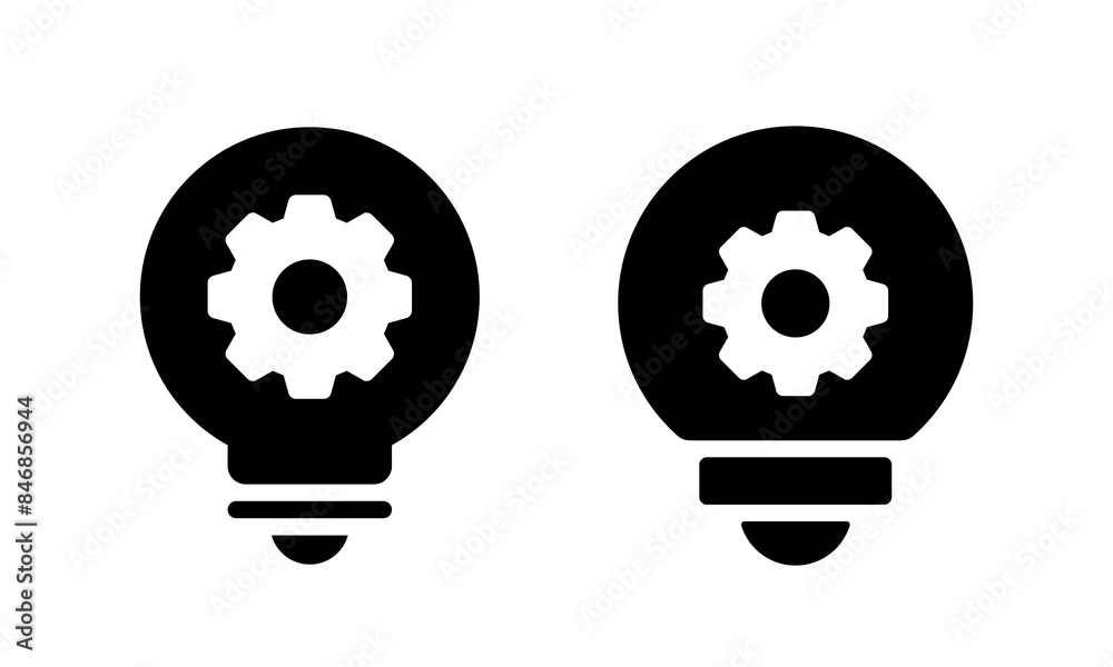 Gear bulb icon. Idea, creativity concept Gear bulb icon. Idea, creativity concept