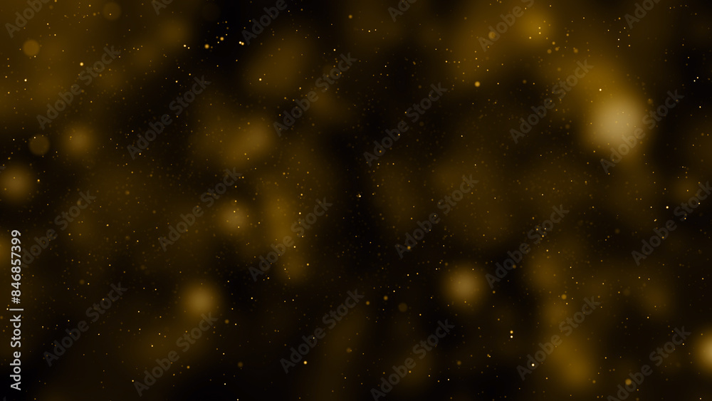 Fototapeta premium Gold particles golden dust bokeh event awards trailer titles cinematic concert openers luxury celebration background
