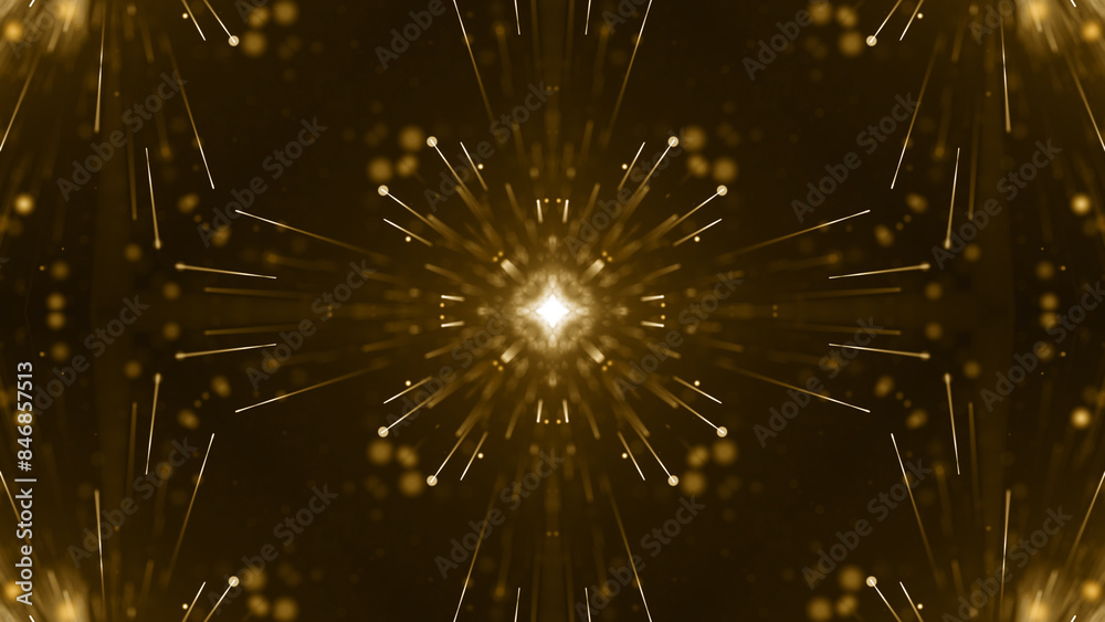 Obraz premium Gold particles golden dust bokeh event awards trailer titles cinematic concert openers luxury celebration background
