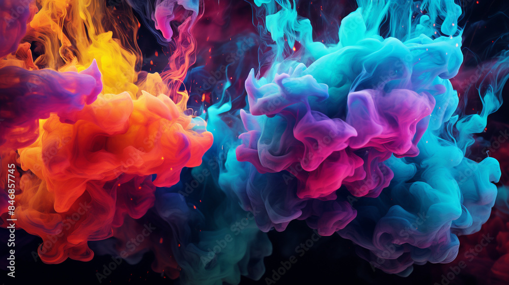 Abstract illustration of multi colored paint Abstract illustration of multi colored paint
