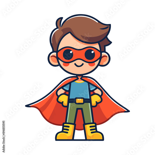 cute child hero icon character