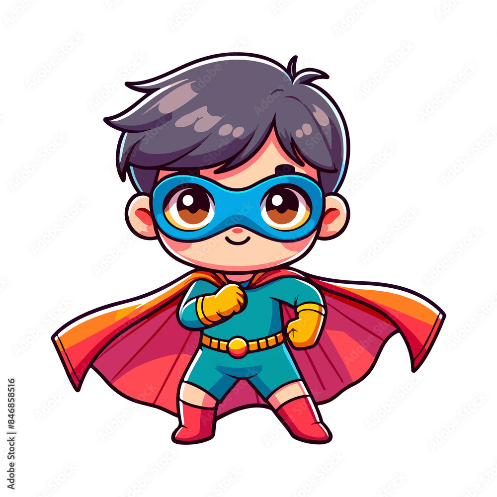 Fototapeta premium cute child hero icon character