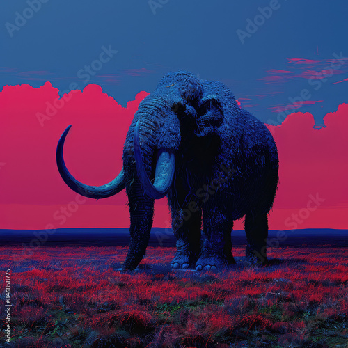 elephant in sunset