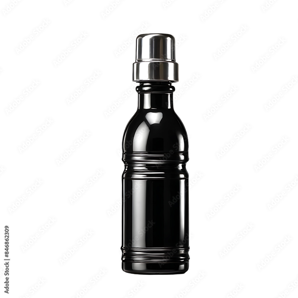 Black thermos bottle isolated on a transparent background Black thermos bottle isolated on a transparent background