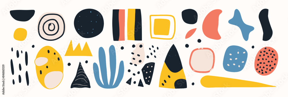 Set of abstract organic shape. hand drawn doodle art. vector blob Set of abstract organic shape. hand drawn doodle art. vector blob