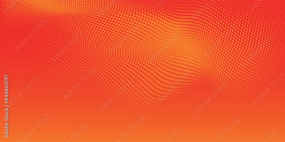 Dot halftone orange color pattern gradient texture with technology ...