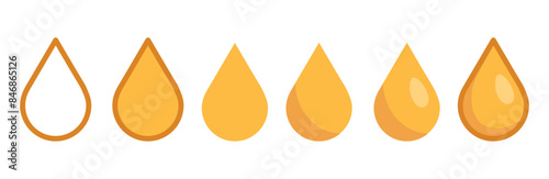 Oil drop Icon set flat simple Illustration
