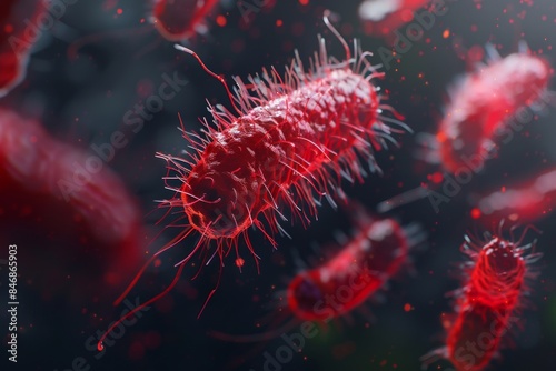 a detailed image of Salmonella enterica serotype Typhi, responsible for typhoid