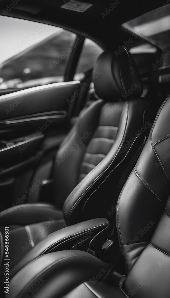 A Black car seat vehicle black white background A Black car seat vehicle black white background