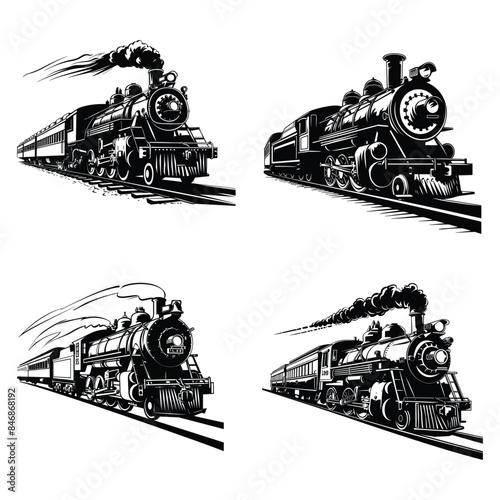 steam locomotive vector illustration