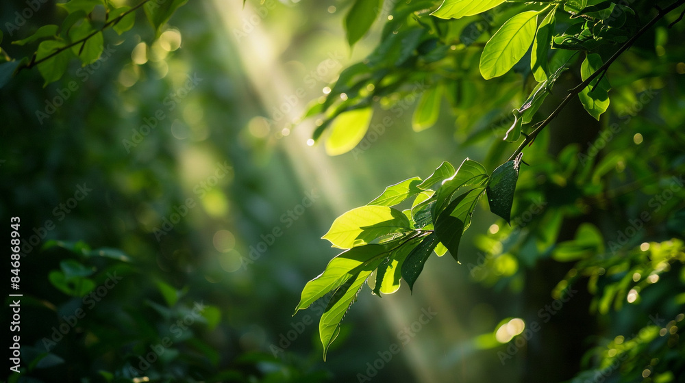 Summer forest green tree leafs grows daylight light beam fresh plants Summer forest green tree leafs grows daylight light beam fresh plants