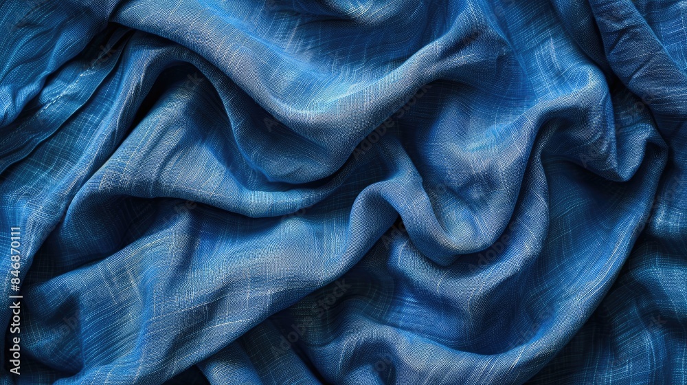 Blue cotton fabric texture for design banner Blue cotton fabric texture for design banner