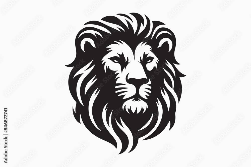 Lion Head silhouette vector isolated on a white background Lion Head silhouette vector isolated on a white background