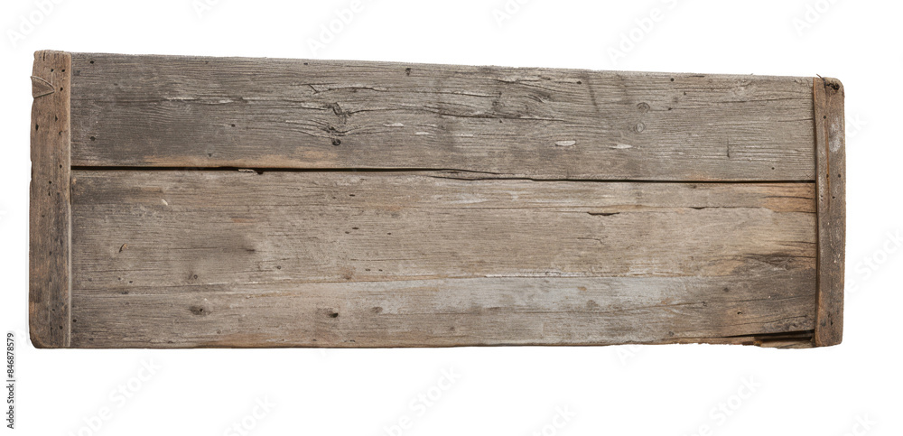 A weathered wooden sign with a rough textured surface A weathered wooden sign with a rough textured surface