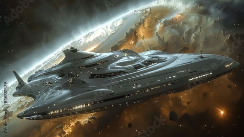 An interstellar cruise ship offering tours of nebulae and black holes