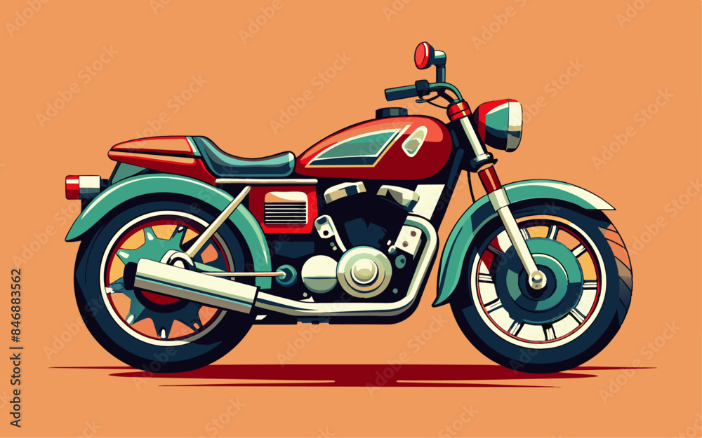 Fototapeta premium luxury unique and beautiful motorcycle illustration, motorcycle illustration rider, racing, driving, and biker art.