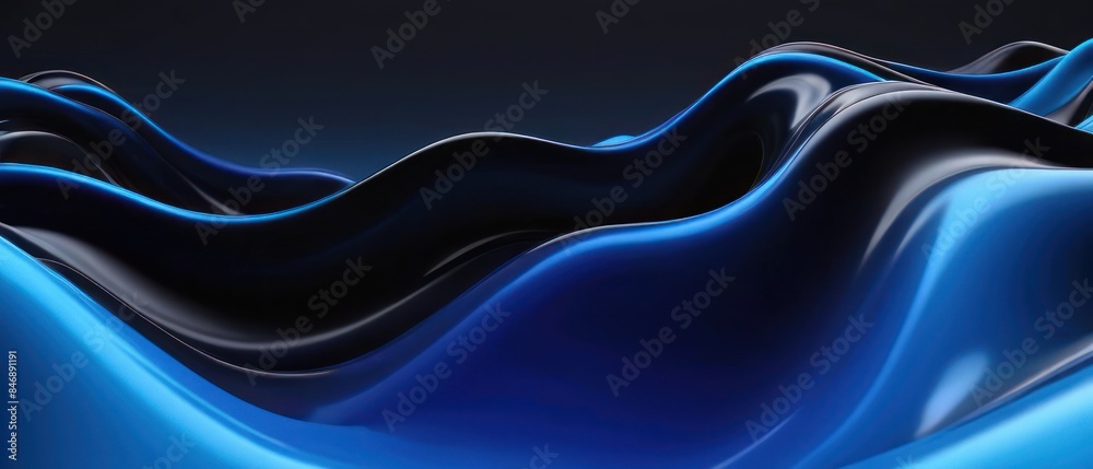 Fototapeta premium abstract blue black liquid background illustration