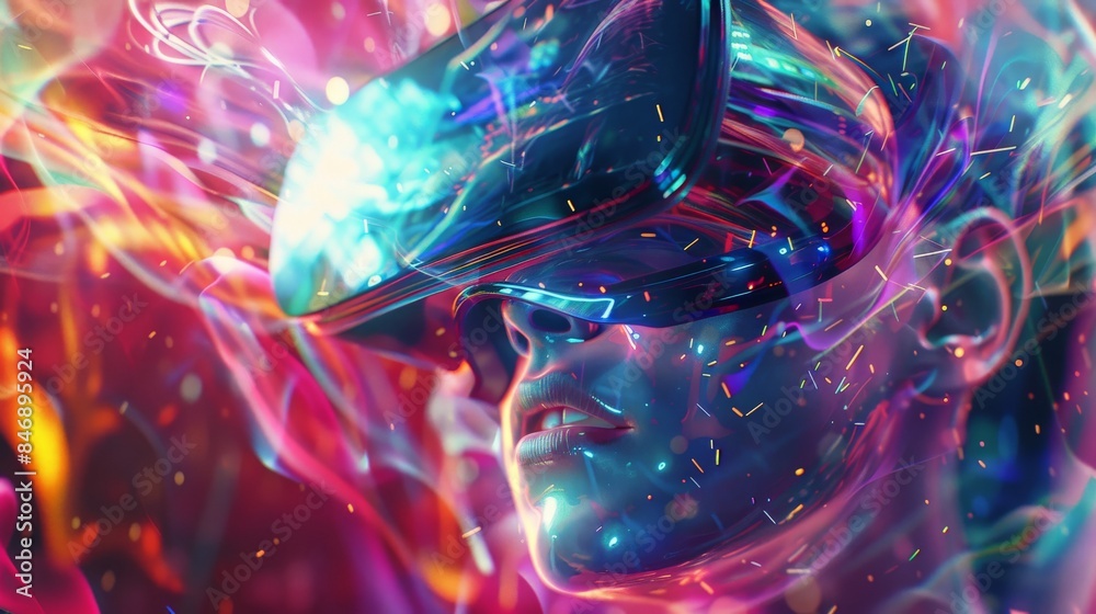 An abstract illustration by a digital artist exploring the tools of virtual reality VR. An abstract illustration by a digital artist exploring the tools of virtual reality VR.