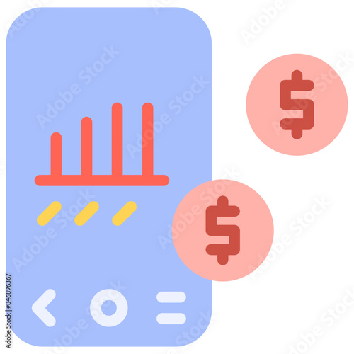 mobile finance flat icon
