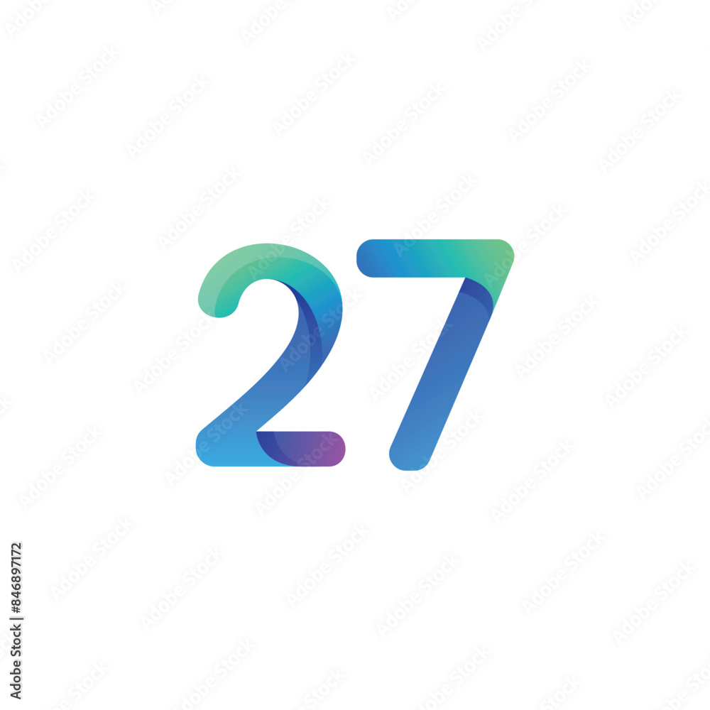 vector gradient number logo design vector gradient number logo design