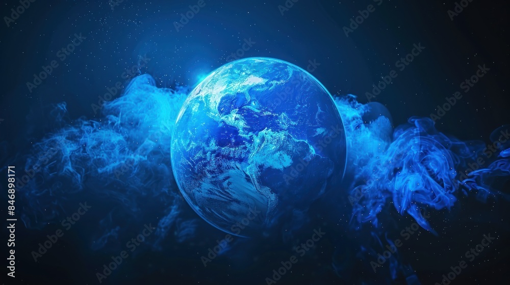 illustration World Ozone Day, with a concept of international day for the preservation. Ai generated image illustration World Ozone Day, with a concept of international day for the preservation. Ai generated image
