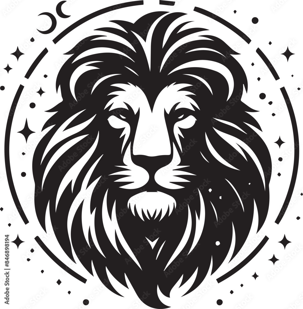 lion head silhouette lion head silhouette
