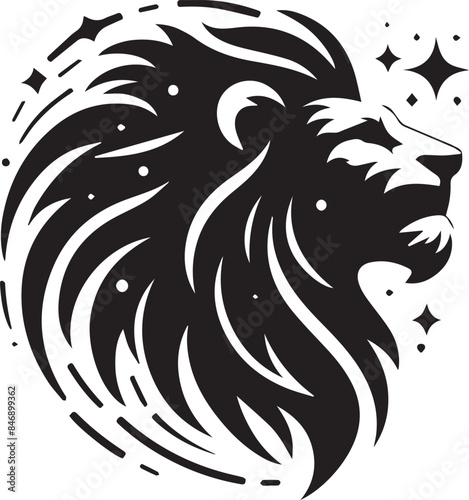 Wallpaper Mural lion head silhouette Torontodigital.ca