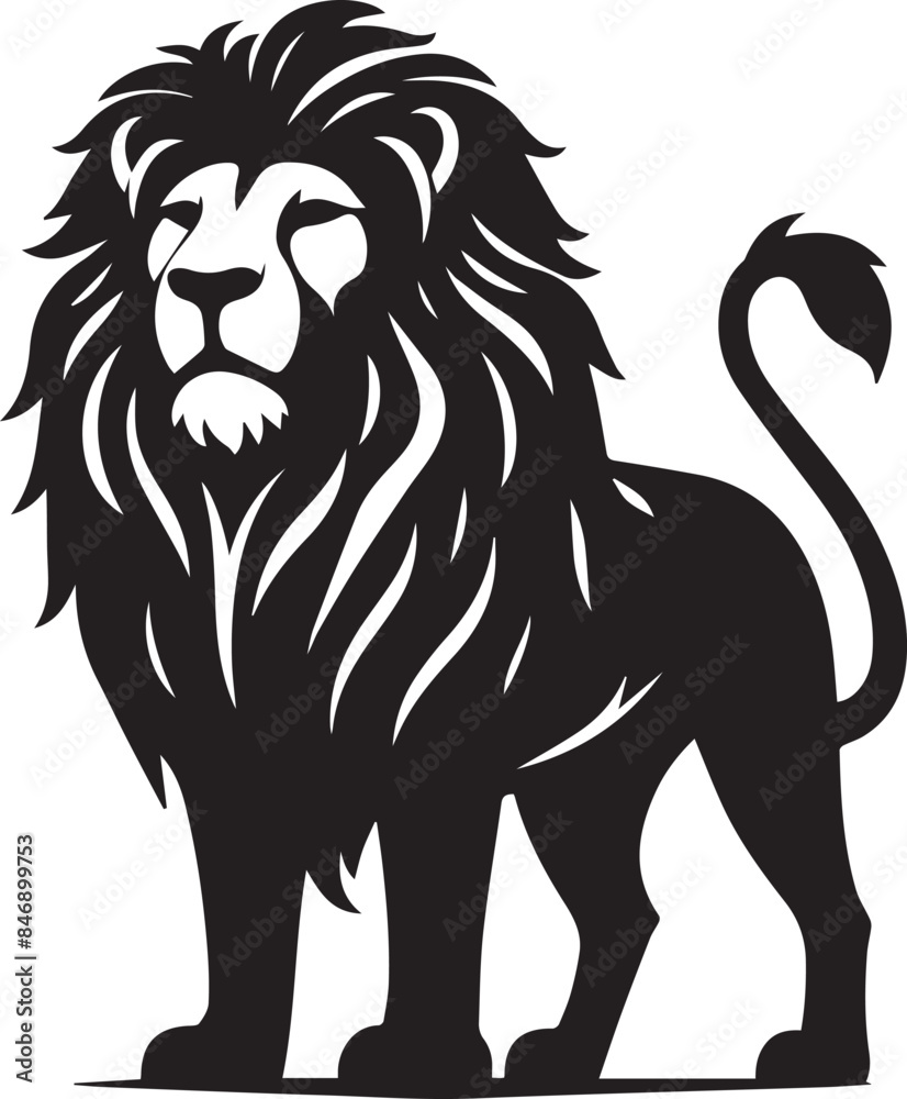 Fototapeta premium lion head silhouette