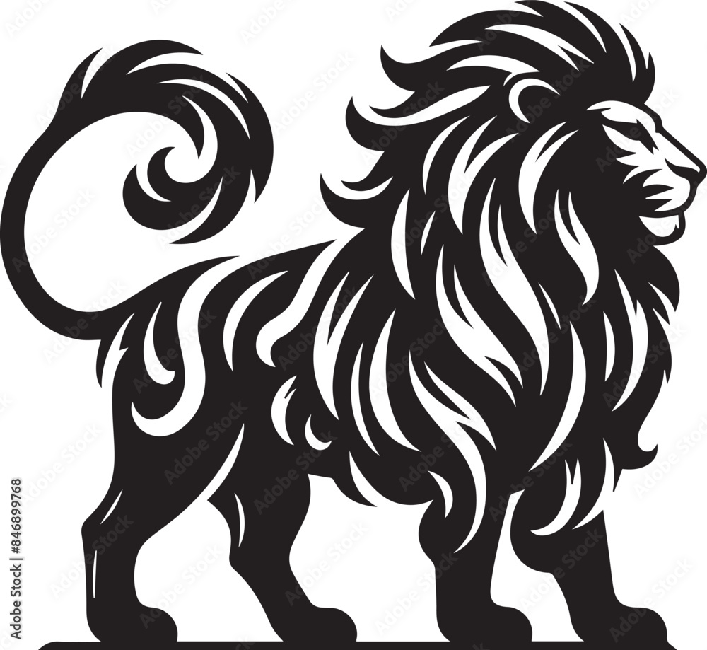 lion head silhouette lion head silhouette