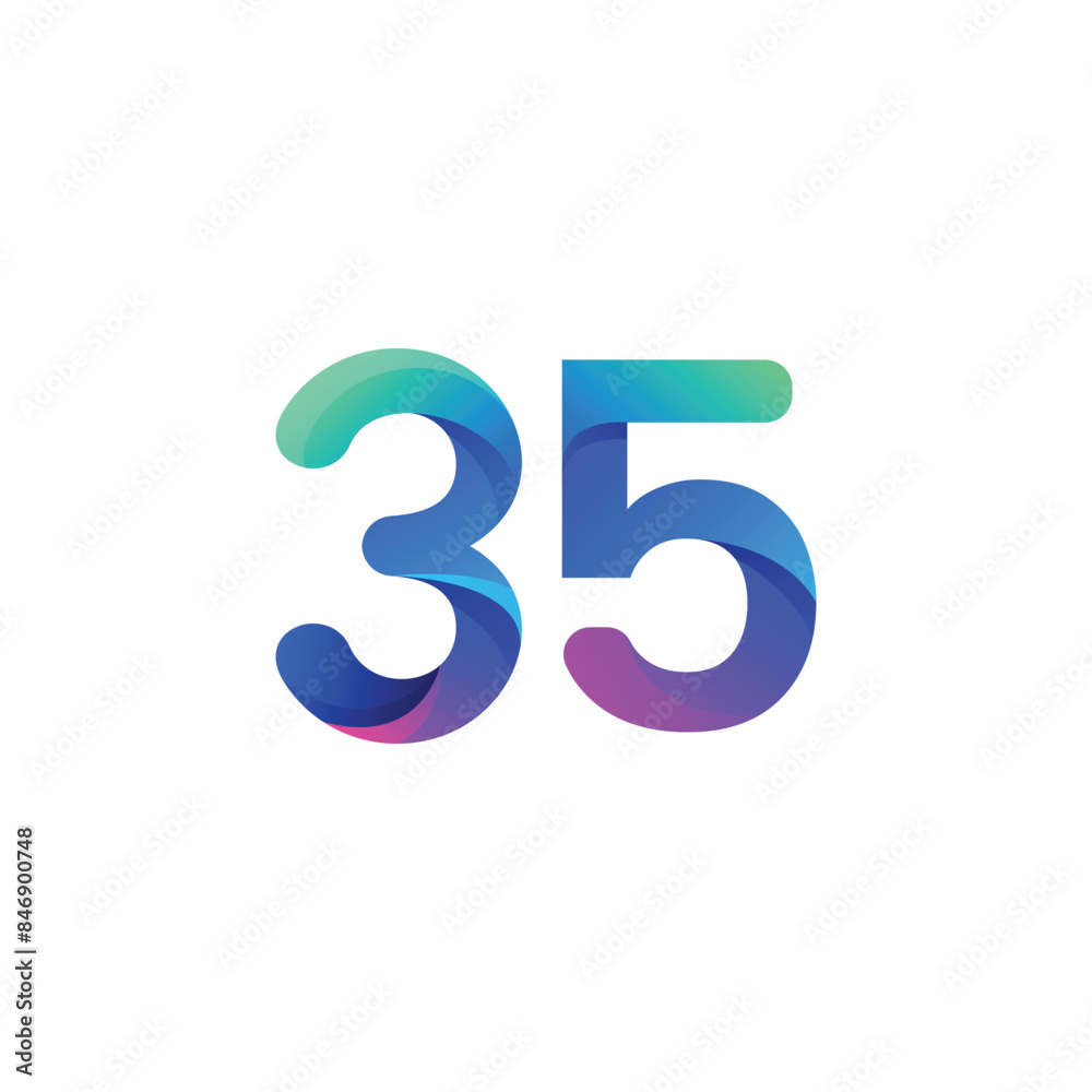 vector gradient number logo design vector gradient number logo design