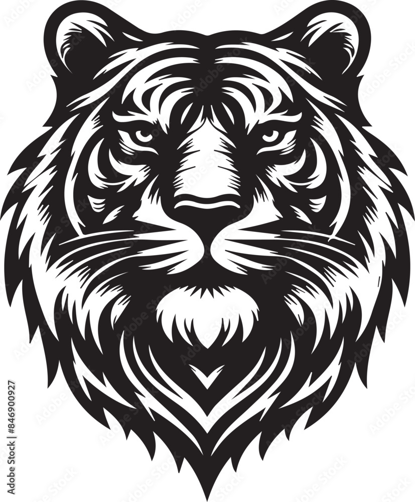 tiger head Silhouette vector tiger head Silhouette vector