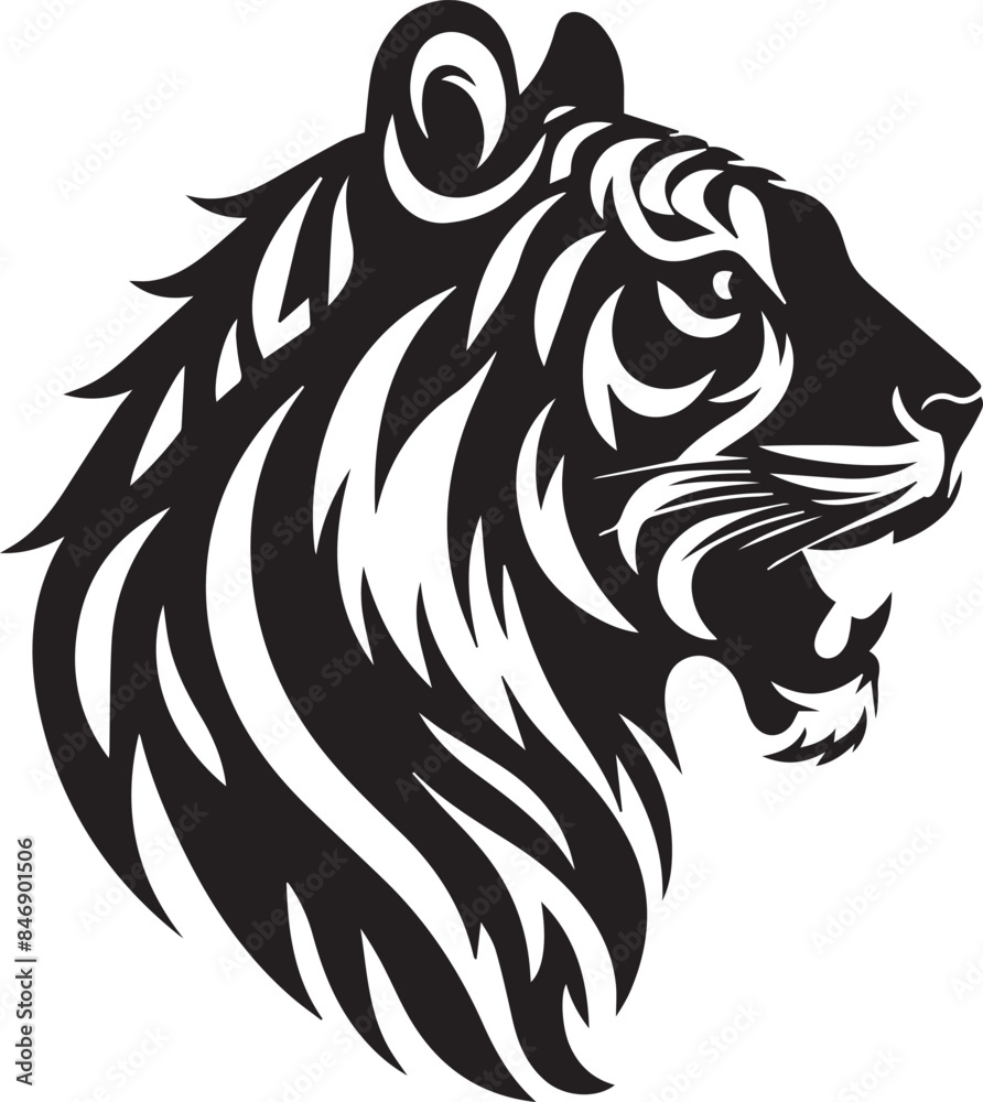 tiger head Silhouette vector tiger head Silhouette vector