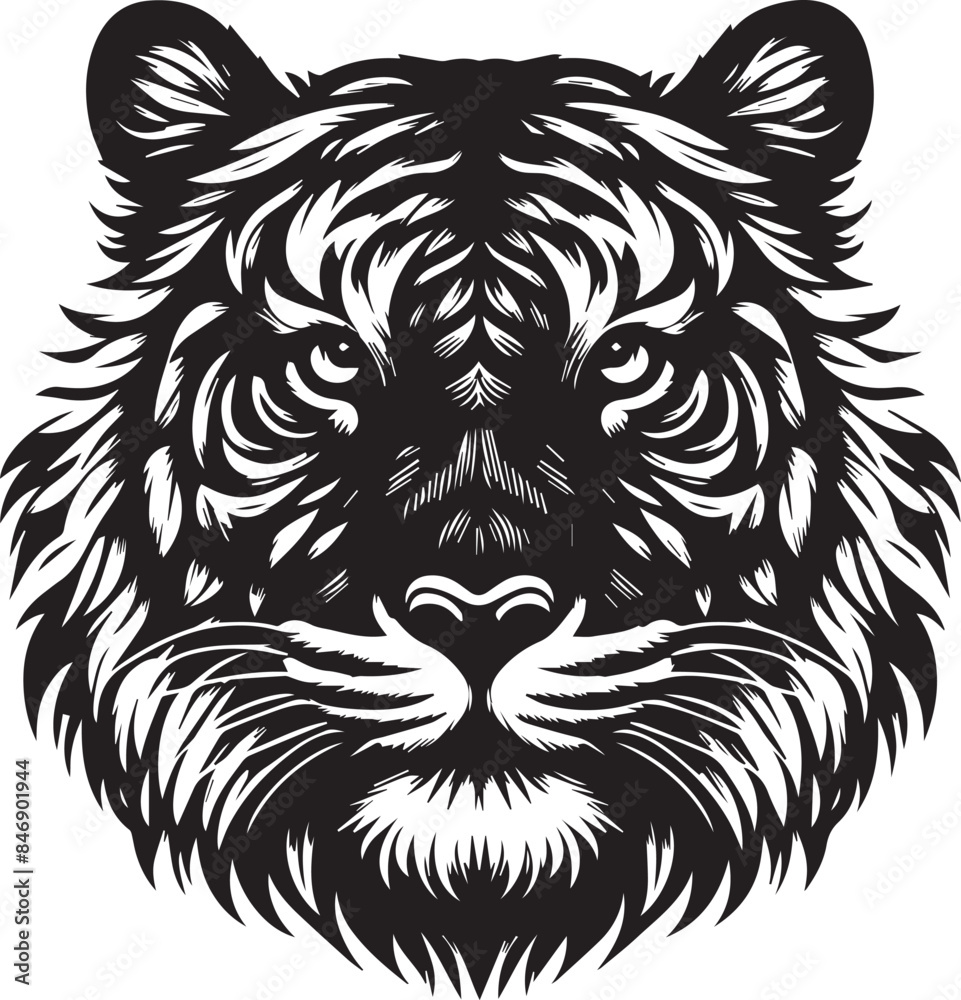 tiger head Silhouette vector tiger head Silhouette vector