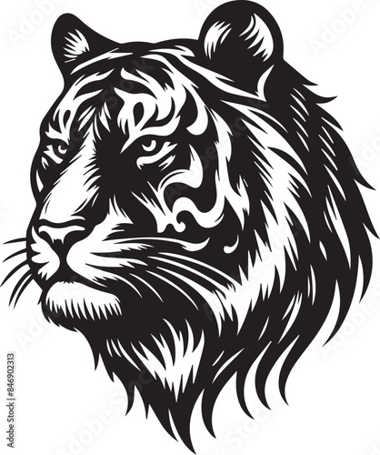 Wallpaper Mural tiger head Silhouette vector Torontodigital.ca