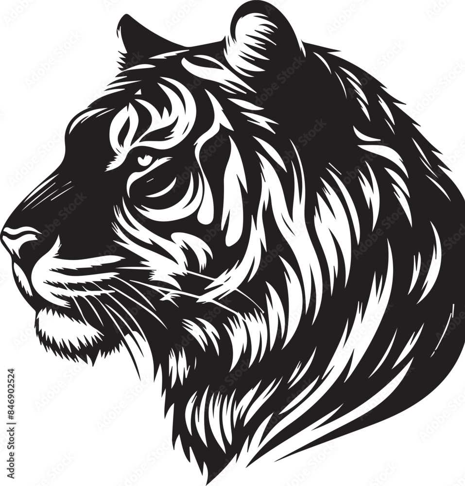 tiger head Silhouette vector tiger head Silhouette vector