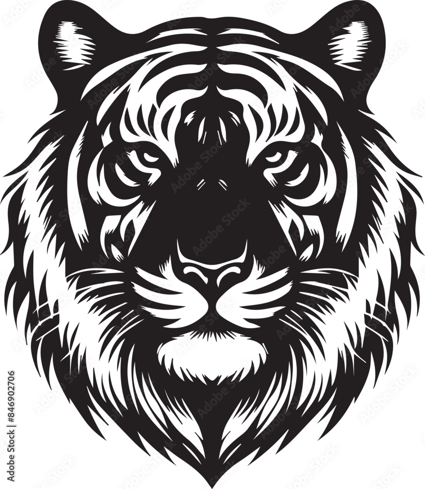 tiger head Silhouette vector