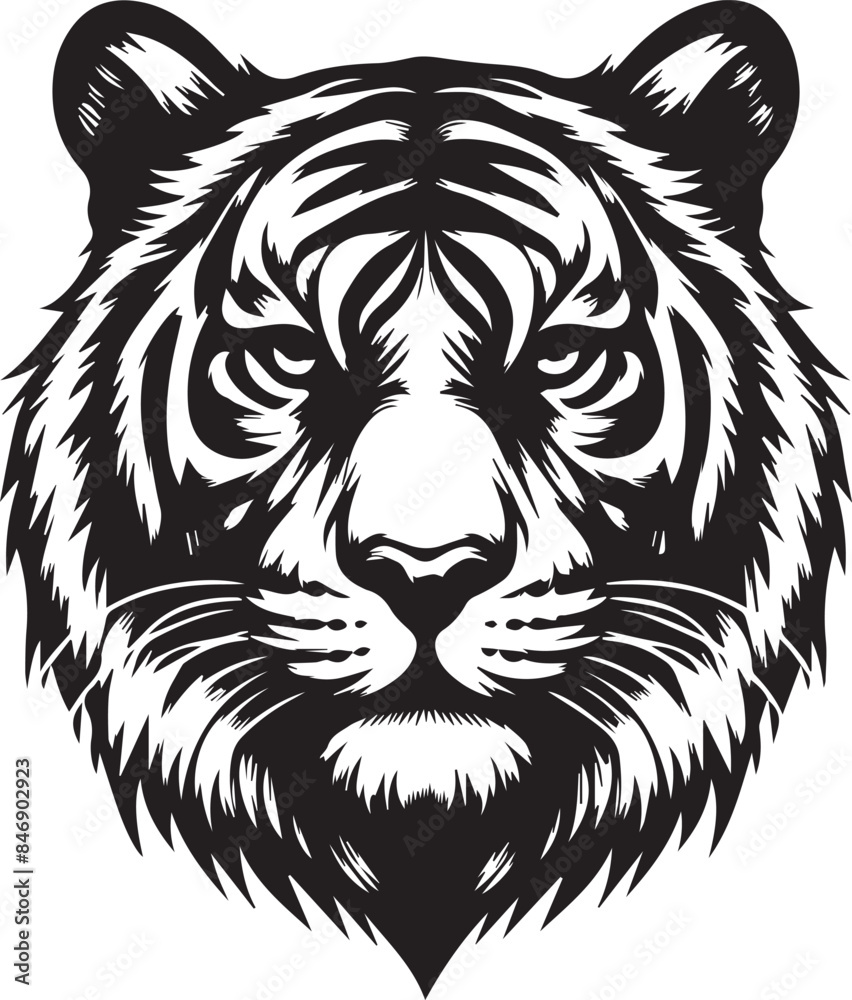 tiger head Silhouette vector tiger head Silhouette vector