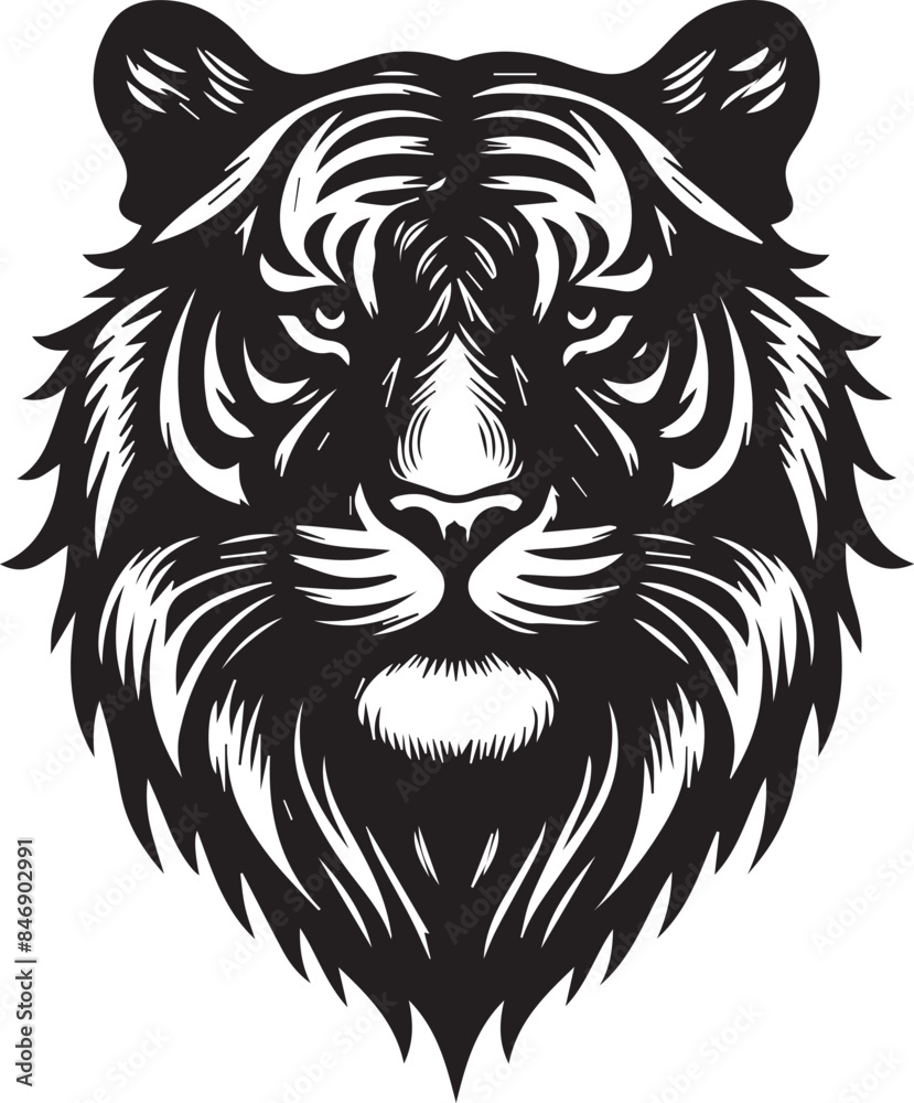 tiger head Silhouette vector tiger head Silhouette vector
