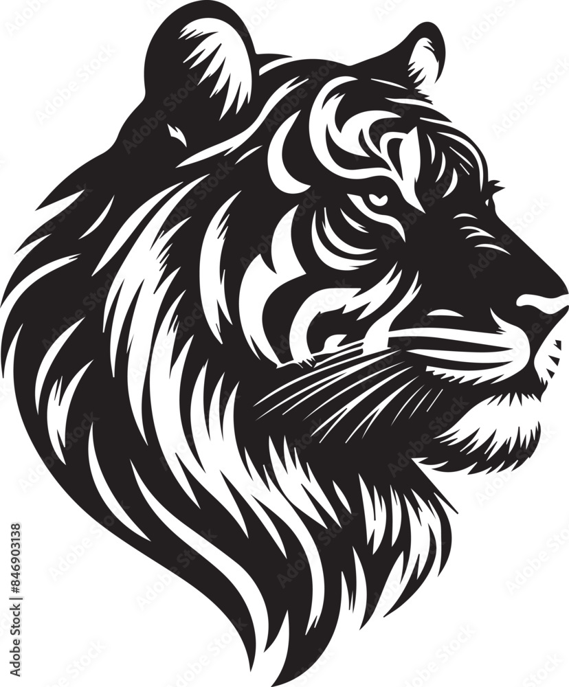 tiger head Silhouette vector tiger head Silhouette vector