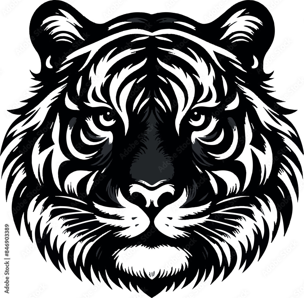 tiger head Silhouette vector tiger head Silhouette vector