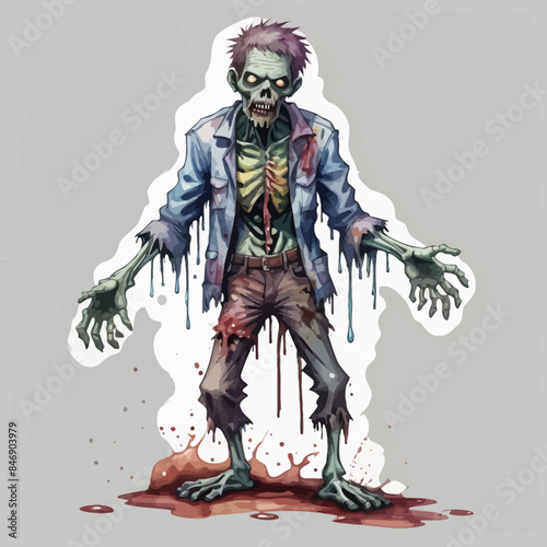 Zombie Ilustration Design Very terrifying